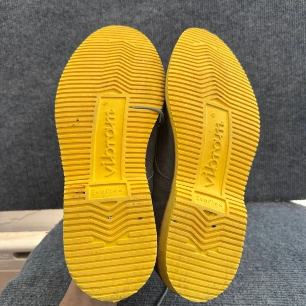 Walk-Over for J.Crew Mens 11 Grey Suede Derby Yellow Vibram Sole Made in USA